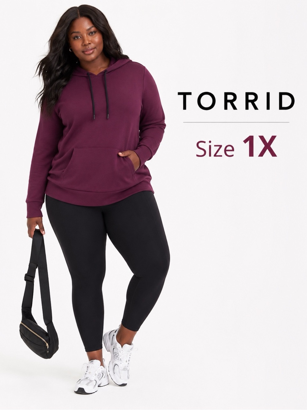 TORRID Active Purple Hooded Sweatshirt Size 1X